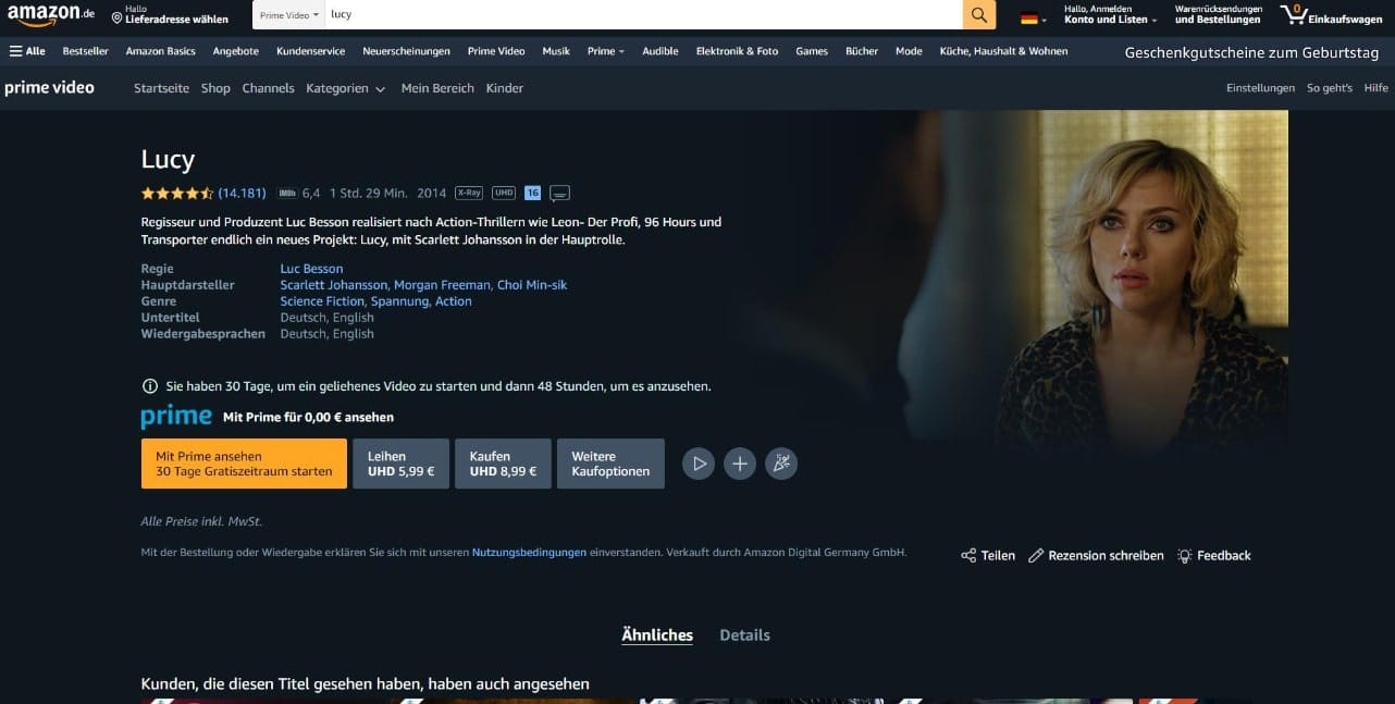 Lucy kostenlos anschauen - ganzer Film gratis auf Deutsch