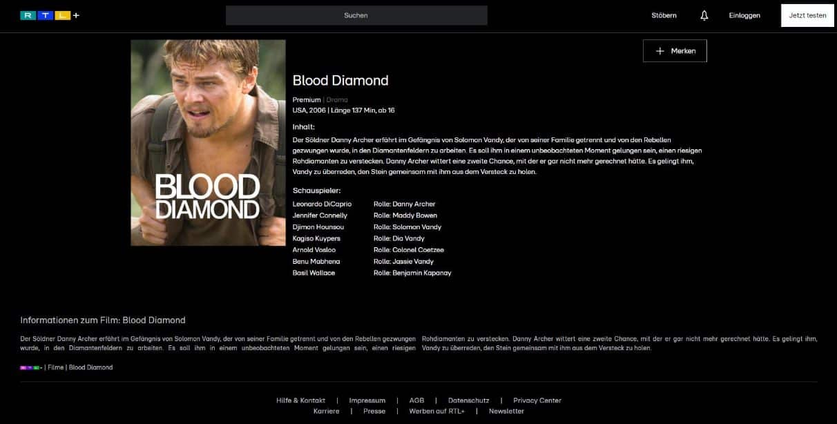 Blood Diamond kostenlos anschauen