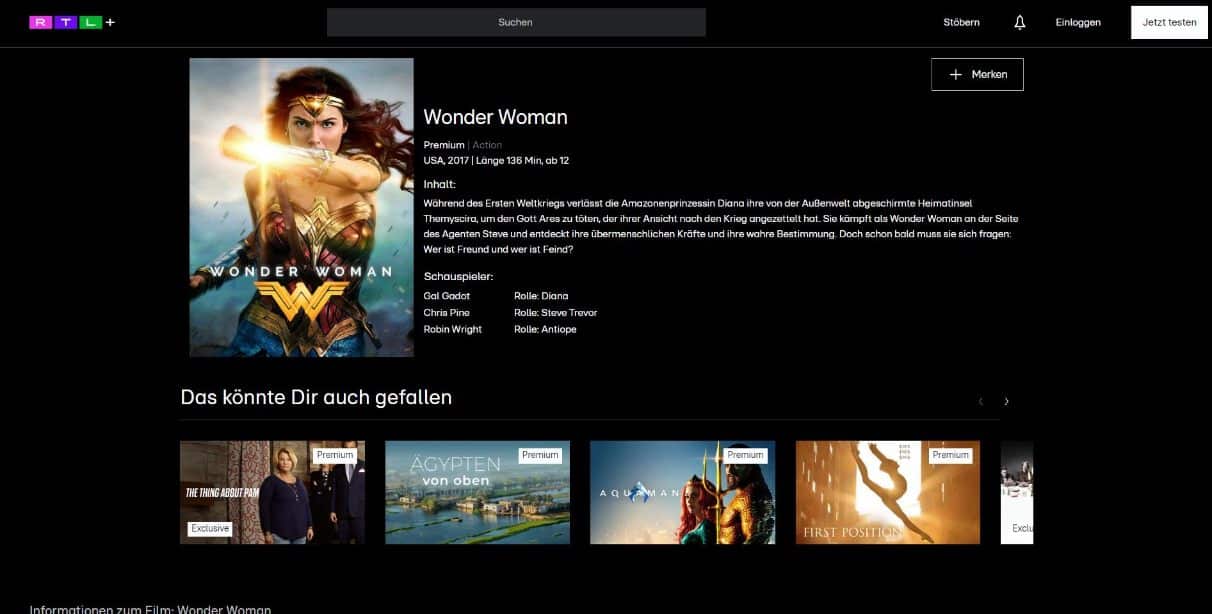 Wonder Woman kostenlos anschauen