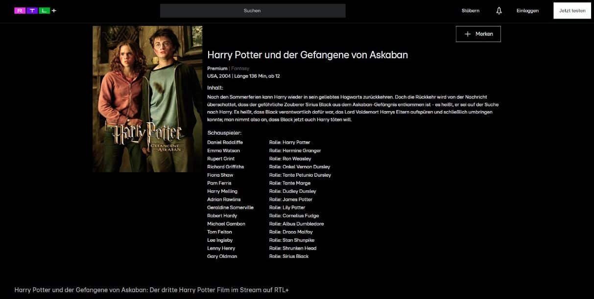 Harry Potter und der Gefangene von Askaban kostenlos anschauen