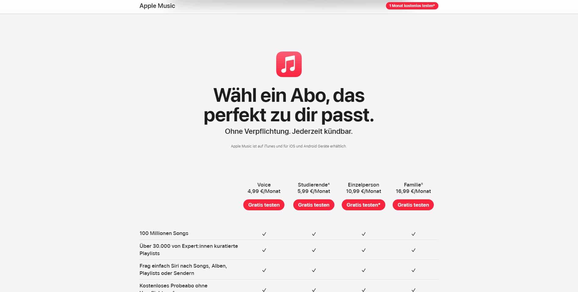 Apple Music Familie Abo