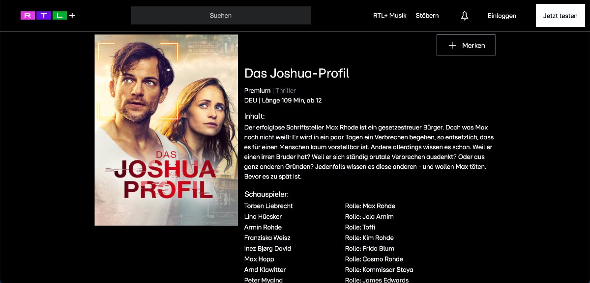 Das Joshua-Profil Film kostenlos anschauen