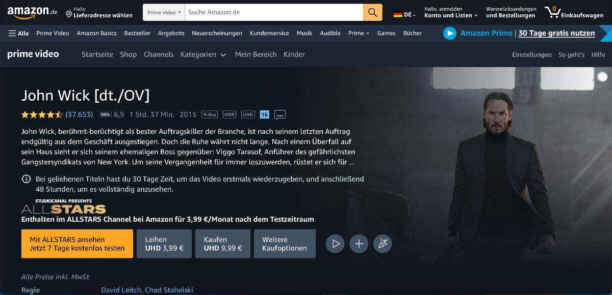 John Wick kostenlos anschauen