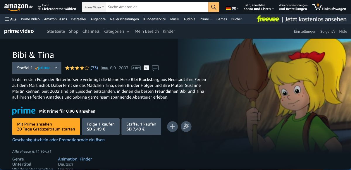 Bibi und Tina Serie kostenlos ansehen