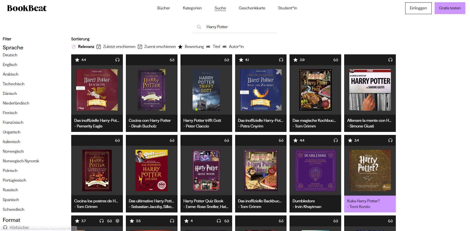 BookBeat Harry Potter