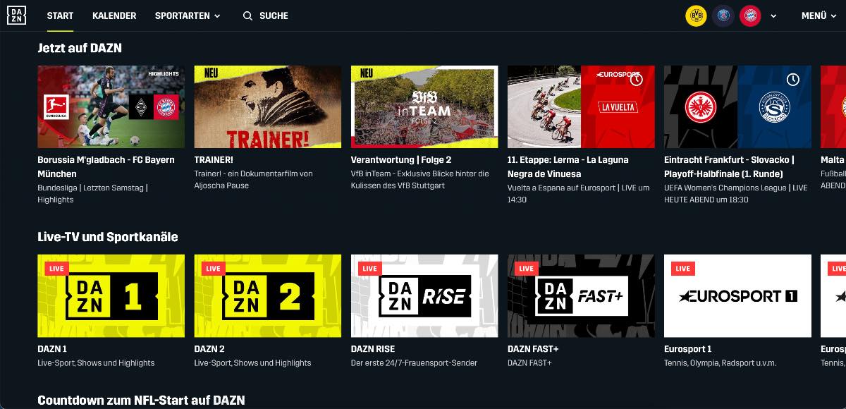 DAZN kostenlos testen