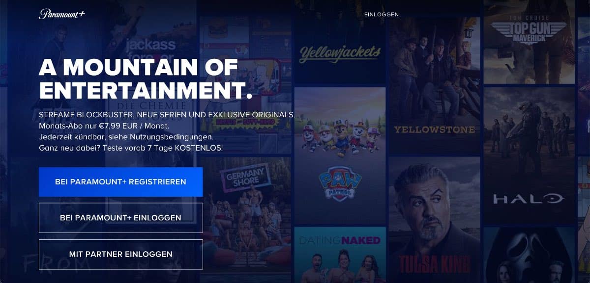 Paramount+ Probemonat